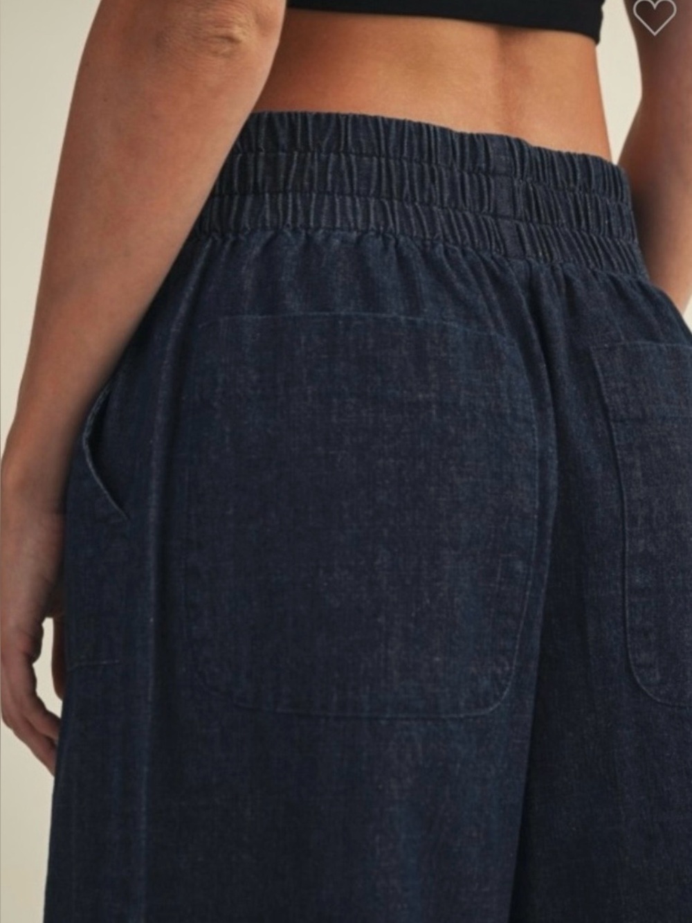 NWT Mustard Seed High rise denim dark wash palazzo pants sz s - Picture 5 of 14